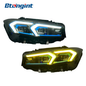 Headlight Assembly For BMW 3‑Series G20 G28 2023‑2025 Old‑To‑New Retrofit Blue‑Eyebrow Dual‑Color Laser Headlamp