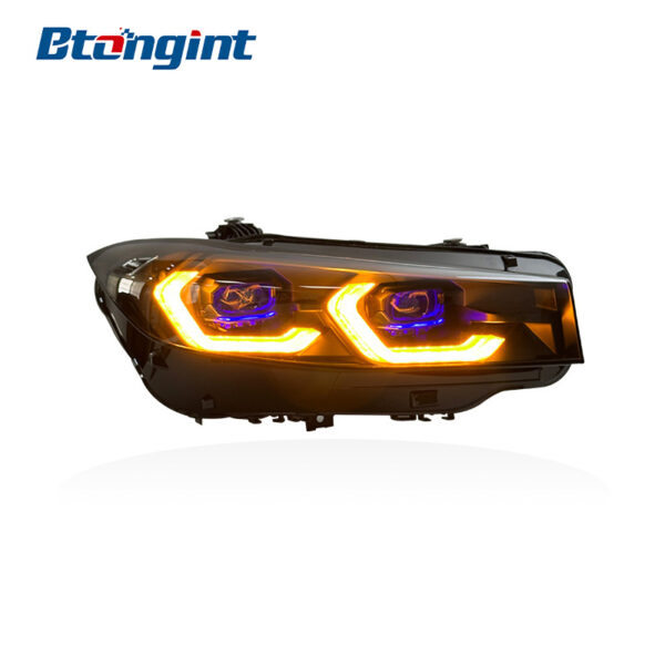 Headlight Assembly For BMW New 3‑Series G20/G28/i3/M3 2023‑2025 Retrofit Golden‑Eye Dual‑Color Scoop‑Shaped Headlamp