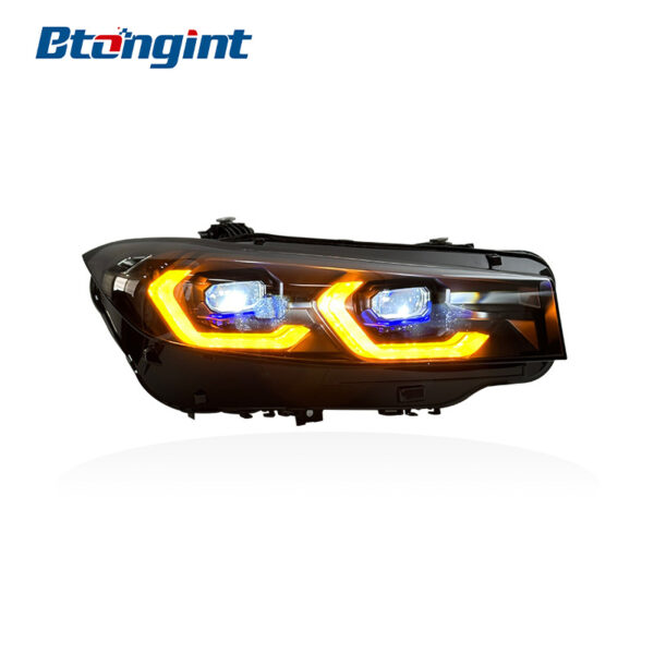 Headlight Assembly For BMW New 3‑Series G20/G28/i3/M3 2023‑2025 Retrofit Golden‑Eye Dual‑Color Scoop‑Shaped Headlamp