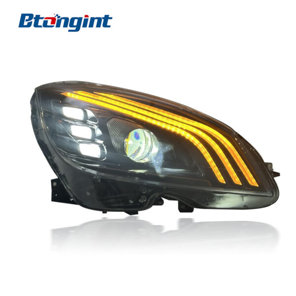 Headlight Assembly For Mercedes‑Benz C‑Class W204 2007‑2010 Retrofit Maybach‑Style LED DRL Headlamp