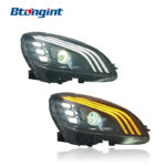 Headlight Assembly For Mercedes‑Benz C‑Class W204 2007‑2010 Retrofit Maybach‑Style LED DRL Headlamp