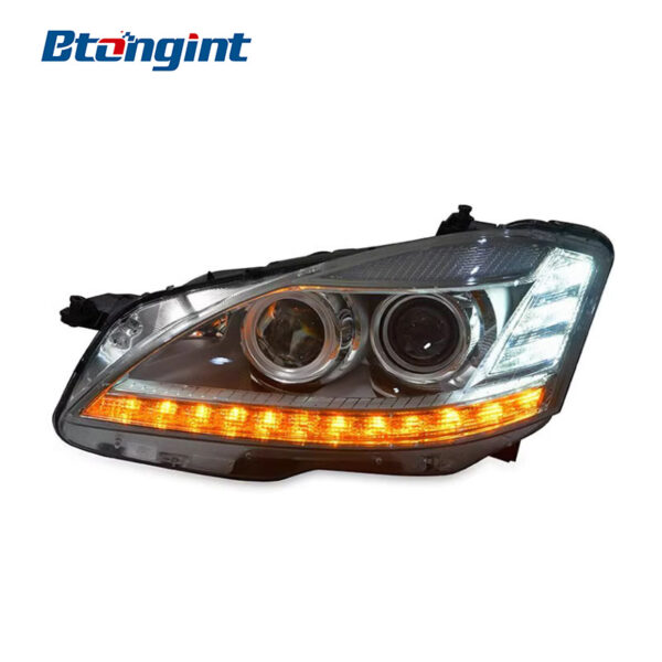 Headlight Assembly For Mercedes‑Benz S‑Class W221 S300 S350 Retrofit New LED DRL & LED Turn Signal