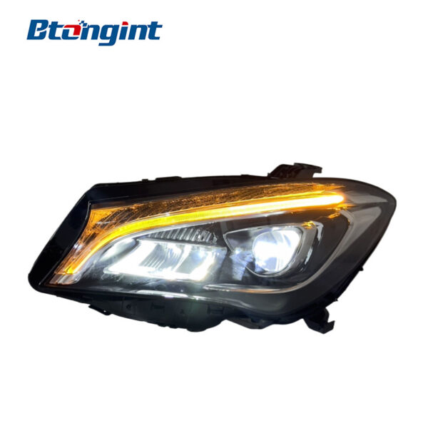 Headlight Assembly For Mercedes‑Benz CLA 2014‑2019 Retrofit Low To High Spec Light Guide Full‑LED DRL & Turn Light