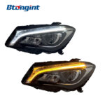 Headlight Assembly For Mercedes‑Benz CLA 2014‑2019 Retrofit Low To High Spec Light Guide Full‑LED DRL & Turn Light
