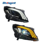 Headlight Assembly For Mercedes‑Benz V‑Class Vito 2016‑2023 Retrofit Maybach‑Style LED Headlamp DRL & Sequential Light