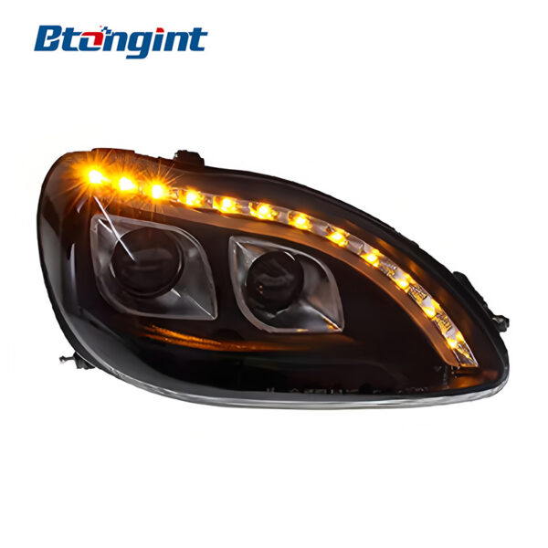 Headlight Assembly For Mercedes‑Benz S‑Class W220 2002‑2005 Retrofit LED DRL & Dynamic Turn Signal Headlamp