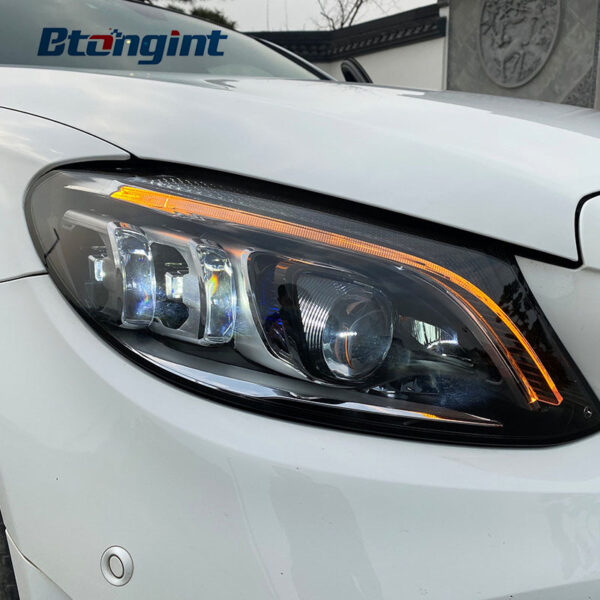 Headlight Assembly For Mercedes‑Benz C‑Class W205 2015‑2021 C180 C200 C260 Retrofit High‑Spec LED Headlamp