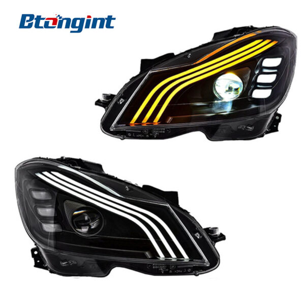 Headlight Assembly For Mercedes‑Benz C‑Class W204 2011‑2014 C180 C200 Retrofit Maybach‑Style LED Headlamp
