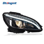 Headlight Assembly For Mercedes‑Benz C‑Class W204 2007‑2011 Xenon Retrofit LED DRL & Sequential Turn Signal