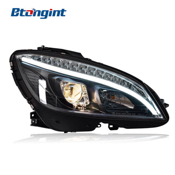 Headlight Assembly For Mercedes‑Benz C‑Class W204 2007‑2011 Xenon Retrofit LED DRL & Sequential Turn Signal
