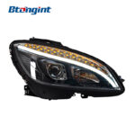 Headlight Assembly For Mercedes‑Benz C‑Class W204 2007‑2011 Xenon Retrofit LED DRL & Sequential Turn Signal