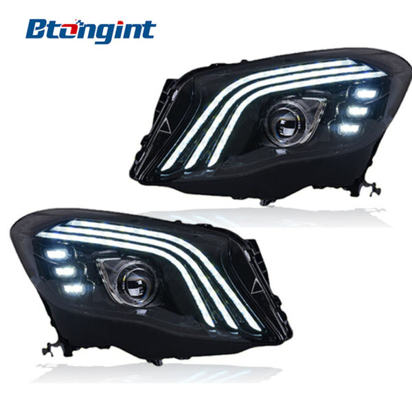 Headlight Assembly For Mercedes‑Benz GLA 2016‑2019 Retrofit Maybach‑Style LED DRL Lens Headlamp