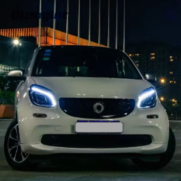 Headlight Assembly For Mercedes‑Benz Smart Retrofit One‑Touch Blue DRL LED Lens Headlamp