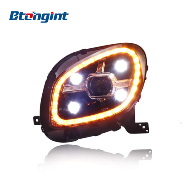 Headlight Assembly For Mercedes‑Benz Smart Retrofit Full‑LED Diamond DRL Sequential Turn Signal Headlamp