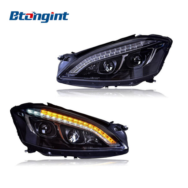 Headlight Assembly For Mercedes‑Benz S‑Class W221 2006‑2009 Retrofit LED DRL & Turn Signal Headlamp
