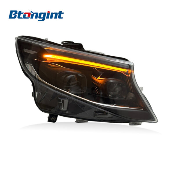 Headlight Assembly For Mercedes‑Benz VITO 2016‑2023 Retrofit LED Lens Headlamp With DRL & Sequential Turn Signal