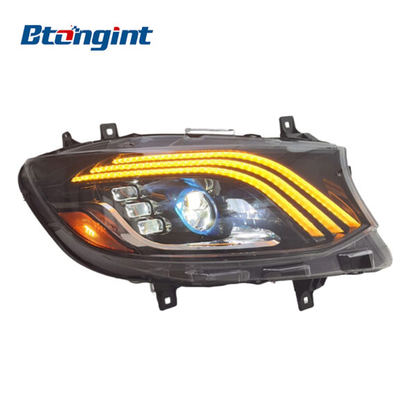 Headlight Assembly For Mercedes‑Benz Sprinter Retrofit Maybach‑Style LED DRL With Laser Lens