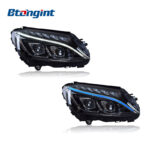Headlight Assembly For Mercedes‑Benz C‑Class W205 C180 C200 C260 High‑Spec Dual‑Lens One‑Touch Blue LED Headlamp