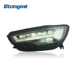 Headlight Assembly For Audi A6L C7 2012‑2015 Retrofit Five‑Bar LED Sequential DRL Headlamp