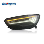 Headlight Assembly For Audi A6L C7 2012‑2015 Retrofit Five‑Bar LED Sequential DRL Headlamp