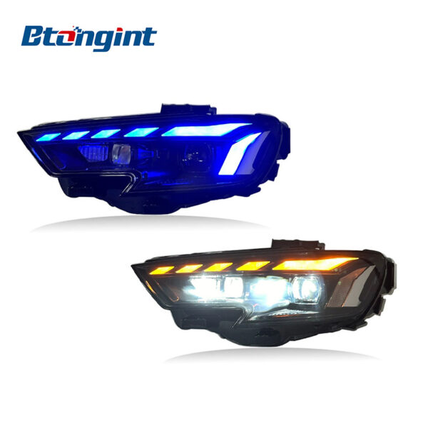 Headlight Assembly For Audi A3 2017‑2020 Retrofit Laser Lens Headlight DRL Sequential Turn Signal