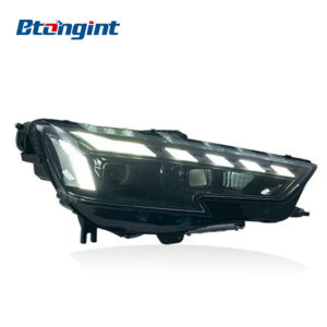 Headlight Assembly For Audi A4L 2017‑2019 Retrofit RS‑Style LED Lens Sequential Turn DRL