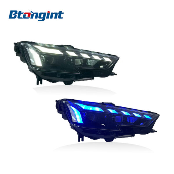 Headlight Assembly For Audi A4L 2017‑2019 Retrofit RS‑Style LED Lens Sequential Turn DRL