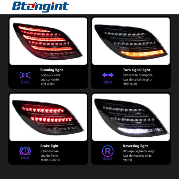 Tail Light Assembly For Mercedes‑Benz R‑Class W251 2010‑2017 Retrofit Maybach‑Style LED Sequential Turn Tail Lamp