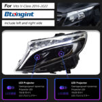 Headlight Assembly For Mercedes‑Benz Vito 2016‑2022 Retrofit High‑Spec LED Lens DRL Turn Headlamp