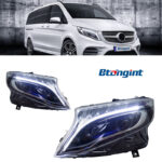 Headlight Assembly For Mercedes‑Benz Vito 2016‑2022 Retrofit High‑Spec LED Lens DRL Turn Headlamp