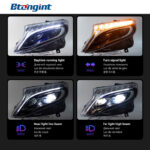 Headlight Assembly For Mercedes‑Benz Vito 2016‑2022 Retrofit High‑Spec LED Lens DRL Turn Headlamp