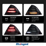 Tail Light Assembly For Mercedes‑Benz C‑Class W203 2000‑2006 Retrofit LED Running Brake Sequential Turn Tail Lamp