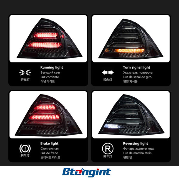 Tail Light Assembly For Mercedes‑Benz C‑Class W203 2000‑2006 Retrofit LED Running Brake Sequential Turn Tail Lamp