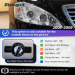 Headlight Assembly For Mercedes‑Benz S‑Class W221 2006‑2012 Retrofit Three‑Strip LED Lens DRL Turn Headlamp