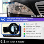 Headlight Assembly For Mercedes‑Benz S‑Class W221 2006‑2012 Retrofit Three‑Strip LED Lens DRL Turn Headlamp