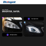 Headlight Assembly For Mercedes‑Benz S‑Class W221 2006‑2012 Retrofit Three‑Strip LED Lens DRL Turn Headlamp