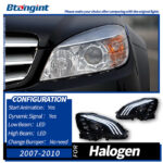 Headlight Assembly For Mercedes‑Benz C‑Class W204 2007‑2010 Retrofit LED Lens Headlamp For C200/C260/C300