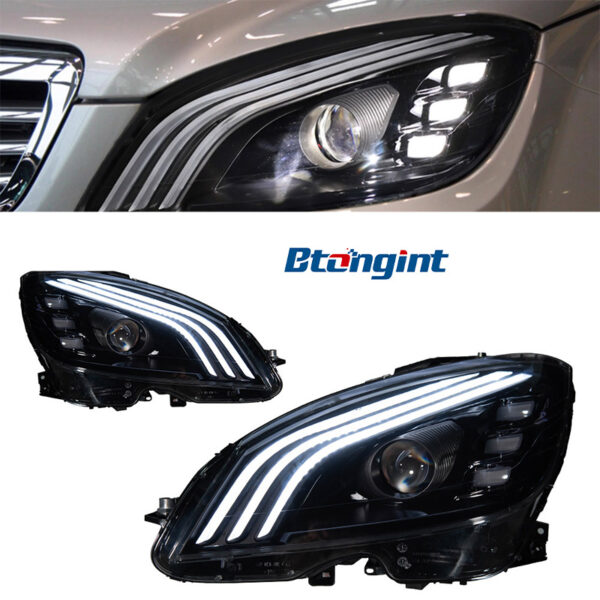 Headlight Assembly For Mercedes‑Benz C‑Class W204 2007‑2010 Retrofit LED Lens Headlamp For C200/C260/C300