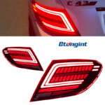 For 2007‑2013 Mercedes‑Benz C‑Class W204 Taillight Assembly, E260 Dragon‑Scale LED Tail Lights Sequential Turn Signal