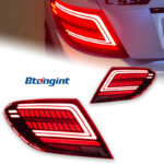 For 2007‑2013 Mercedes‑Benz C‑Class W204 Taillight Assembly, E260 Dragon‑Scale LED Tail Lights Sequential Turn Signal