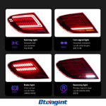 For 2007‑2013 Mercedes‑Benz C‑Class W204 Taillight Assembly, E260 Dragon‑Scale LED Tail Lights Sequential Turn Signal