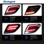 For 07‑13 Mercedes‑Benz C‑Class W204 E260 Dragon Scale LED Tail Lights Dynamic Sequential Turn Signal.