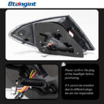 For 07‑13 Mercedes‑Benz C‑Class W204 E260 Dragon Scale LED Tail Lights Dynamic Sequential Turn Signal.