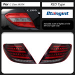 2007-2013 Mercedes-Benz C-Class W204 Tail Light Assembly, Maybach S-Class Style Diamond LED Tail Lamp, DRL Dynamic Running Light Upgrade.