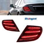 2007-2013 Mercedes-Benz C-Class W204 Tail Light Assembly, Maybach S-Class Style Diamond LED Tail Lamp, DRL Dynamic Running Light Upgrade.