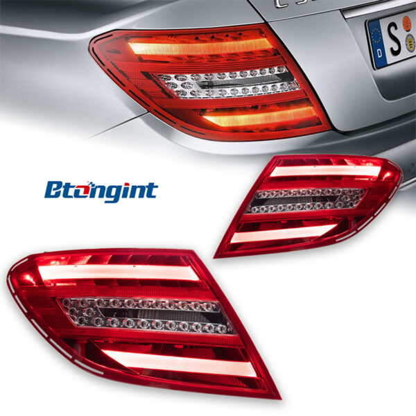 For 2007‑2013 Mercedes‑Benz C‑Class W204 Tail Light Assembly, Old To New Style LED Brake Light, OEM‑Similar Look.
