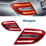For 2007‑2013 Mercedes‑Benz C‑Class W204 Tail Light Assembly, Old To New Style LED Brake Light, OEM‑Similar Look.