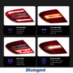 For 2007‑2013 Mercedes‑Benz C‑Class W204 Tail Light Assembly, Old To New Style LED Brake Light, OEM‑Similar Look.