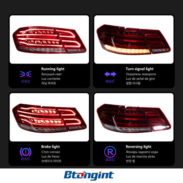 For 2009‑2013 Mercedes‑Benz E‑Class W212 Tail Light Assembly, Upgrade New‑Style LED Running, Brake & Turn Signal Lamp