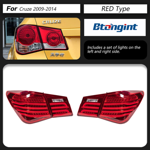 For 2009‑2014 Chevrolet Cruze Tail Light Assembly, Modified Mercedes‑Benz Style LED Rear Tail Lights.